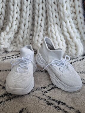 White Knit Sock Sneakers